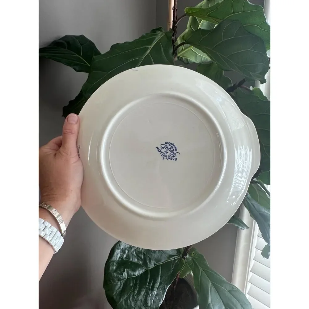 Vintage Blue Willow Transferware Chinoiserie Serving Platter 11” |